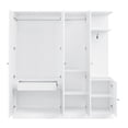 thumbnail image 5 of Euroco 65.9" 4-Door Armoire with Drawers and Shelves, Wood Wardrobe with Full Length Mirror and Racks, White, 5 of 11