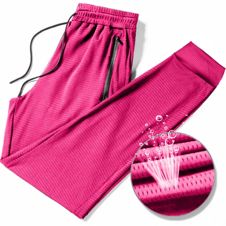 hot pink mens dress pants Stretch Sweatpants Joggers Casual Slim Fit Elastic Waist Breathable Running Workout Gym Track Golf Pants (XL, Pink) natural