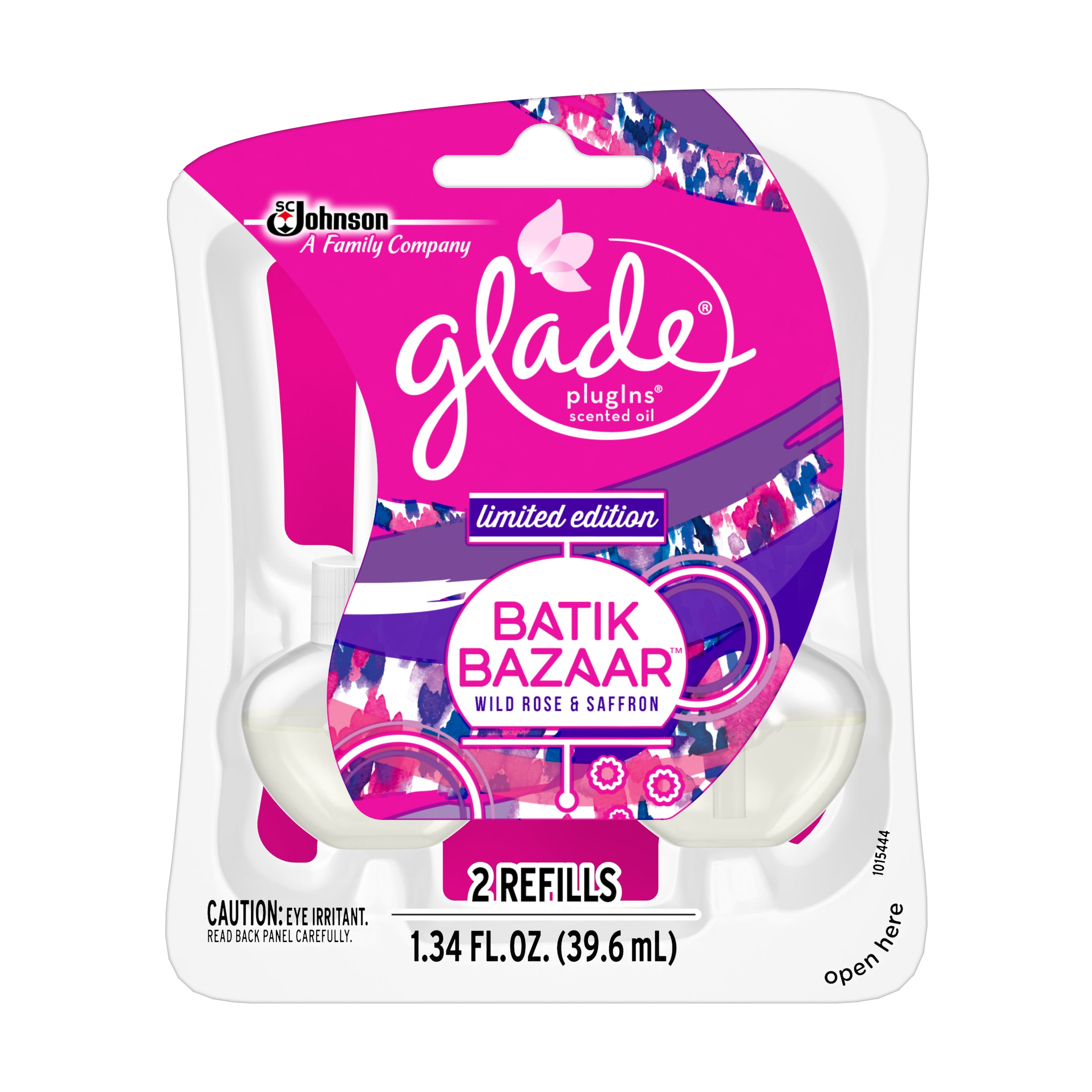 Glade Plug In Refill, Wild Rose & Saffron, 1.34 Fl. Oz. (Pack of 2