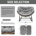 thumbnail image 2 of Thickened Waterproof Papasan Rocking Chair Cushion – 6.3'' Egg Chair Cushions with Secure Ties, Fade-Resistant & Weatherproof for Indoor/Outdoor Use , Fits Rattan Wicker Hammock Chairs (Only Cushion), 2 of 7