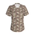 thumbnail image 4 of Wukai Raccoon Classic V-Neck T-Shirt for Women: Comfortable, Stylish, and Versatile Wardrobe Essential-Medium, 4 of 7