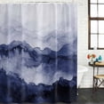 thumbnail image 3 of Navy Blue Ombre Mountain Waterproof Fabric Shower Curtain,Nature Abstract Art Marble Waterproof Fabric Shower Curtain for Bathroom Curtains Bathtubs Hotel Shower Curtains with 12 Hooks Long 72x78in, 3 of 8