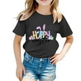 thumbnail image 1 of GDREDA Vêtements pour Filles, T-Shirt Graphique Mignon de Pâques à Col Rond et Manches Courtes, T-Shirt d'Été Décontracté, Hauts Mignons pour Filles, Noir Tendance, 2-3 Ans, 1 of 4