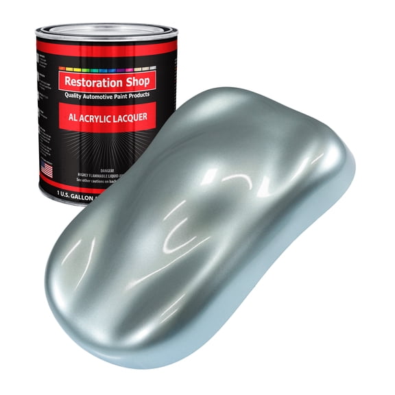 Restoration Shop - Silver Blue Metallic Acrylic Lacquer Auto Paint - Gallon Paint Color Only - Professional Gloss