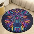 thumbnail image 4 of Tiger Animal Graffiti Floral Medallion Round Rug - Small Round Area Rug, Soft Non-Slip Machine Washable Bedroom Mat Indoor Accent Entry Carpet for Office Desk Dorm Hallway, 4 of 6