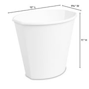 Sterilite Small Bathroom Trash Can, 2.5 Gallon Plastic Garbage Bucket Bin with No Lid, White