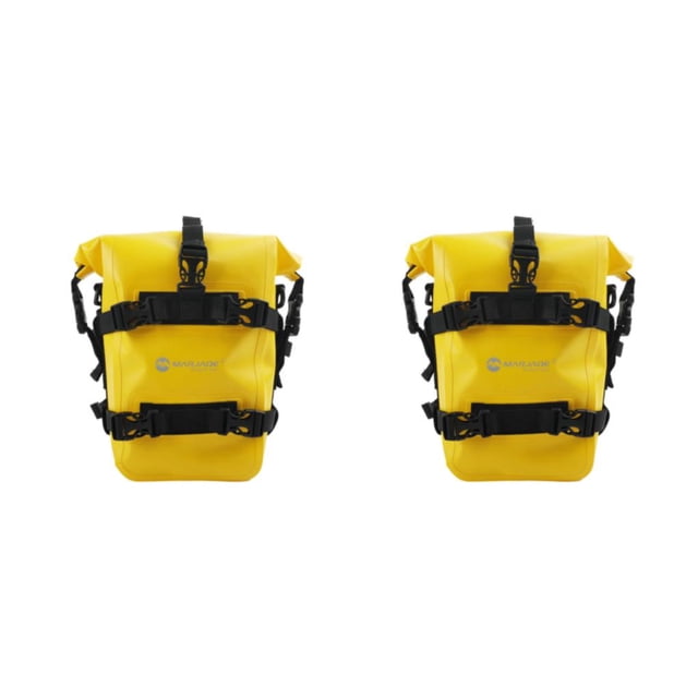 Wosthever Bolsa impermeable para montar en motocicleta con múltiples correas Bolsa lateral de liberación rápida resistente al desgaste Mochila amarillo 8L 2Conjunto