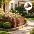 thumbnail image 4 of Brown Garden Border Fence, 2-Pack Decorative Edging for Pathways and Plant Beds, Compact Picket Fence with Stakes for Patio and Container Gardening, 4 of 7