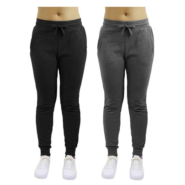 Galaxy by Harvic - GBH Womens Fleece Jogger Sweatpants With (2-Pack) - SLIM FIT - Walmart.com