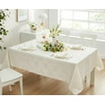 thumbnail image 2 of Newbridge Ivory Ribbons and Bows Damask 52 x 52 inch Square Fabric Tablecloth for Party, 2 of 9