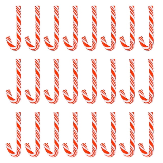 50Pcs Red And White Handmade Christmas Candy Cane Miniature Dollhouse