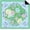 Blue-green Flowers, variant on Mahjong Mat for Table - 31.5 x 31.5 x 0.08 Inch, Anti-Slip Noise Reduction Waterproof Gaming Table Cover for Mahjong Poker Card Games(Spring Garden)