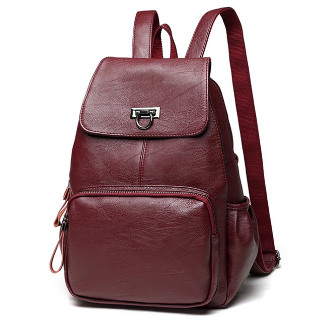 Mochila de mujer Mochila de viaje de color puro casual de moda Mochila de estudiante