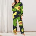 thumbnail image 3 of Disketp Pajamas Set Long Sleeve Sleepwear Womens Button Down Nightwear Pj Sets-Fresh Avocado, 3 of 9