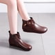 thumbnail image 3 of NECHOLOGY Botas Mujer Adulto Femenino Zapatos Botines mujer Botines de de otoño para mujer, punta redonda, parte inferior plana , cremallera cómoda, Color sólido (Brown, 6.5), 3 of 7