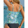 thumbnail image 6 of Asoul Womens One Shoulder Keyhole Tankini Tops Side Tie Ruched Swimsuit Tops Only(No Bottoms), 6 of 9