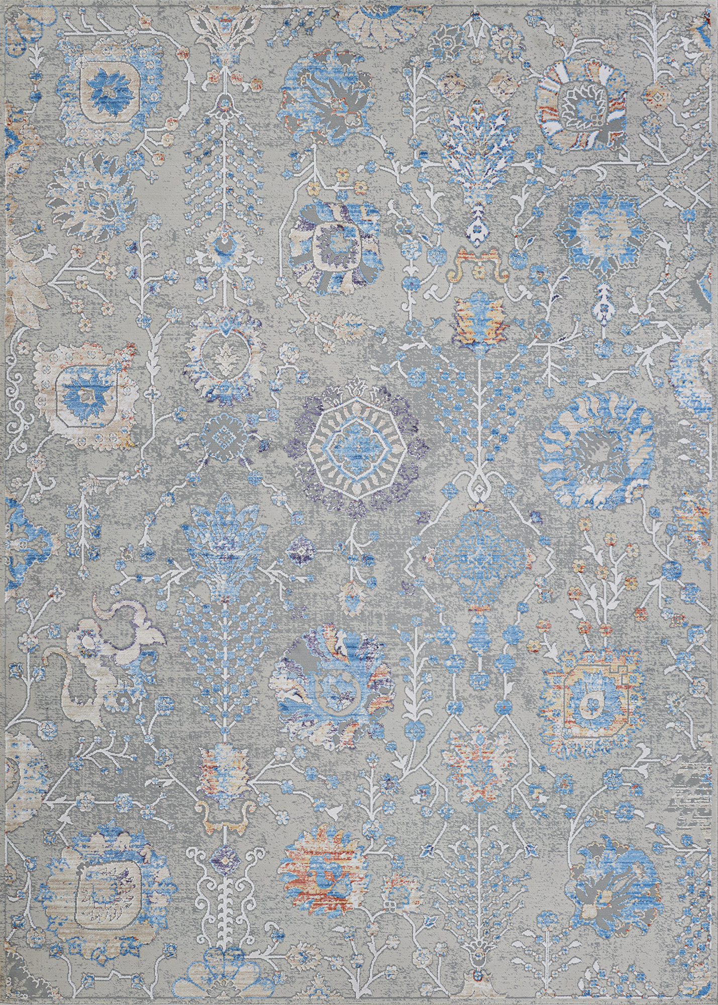 Couristan Vibrata Mandala Multi-Pewter Runner Rug