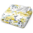 thumbnail image 2 of Yibo Blue Yellow Flower Floral Blanket, Soft Blankets Flannel Bed Throw Cozy Lightweight Plush Gifts for Women Girls Sofa Couch Bedroom Living Rooms Warm All Season, Home Decor,, 2 of 9
