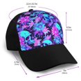 thumbnail image 2 of Yiaed Flower Happy Skull Print Baseball Cap Dad Hat Polo Style Plain Blank Adjustable Size, 2 of 5