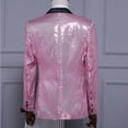 thumbnail image 3 of Fgnfyis Mens Blazer Jacket Mens Performance Suit Pink Silver Sequin Male Stage Performance Slim Fit Suit Jacket Mens Coat Pink XXXL, 3 of 3