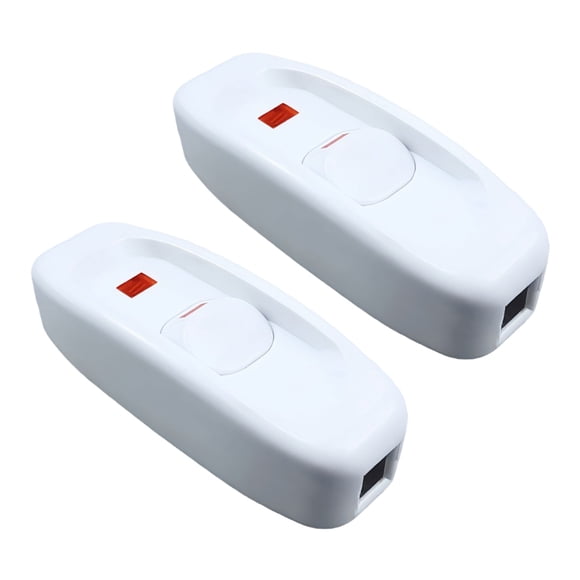 Injueey 2 unids/set indicador LED interruptor de luz en línea para lámpara de noche de escritorio interruptor de lámpara de luz en línea Electrodomésticos blanco