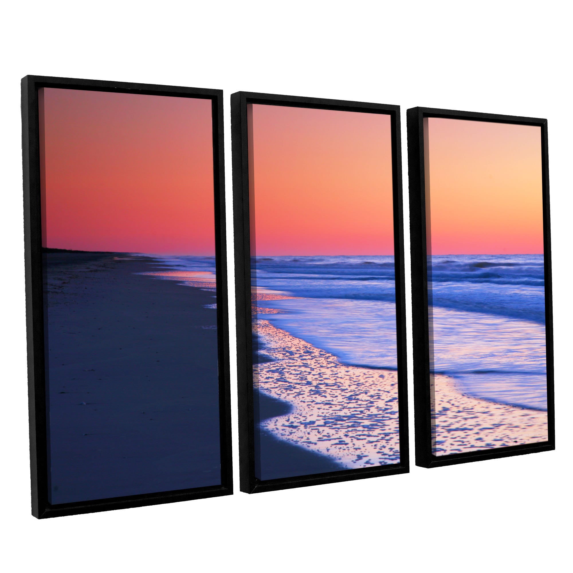 ArtWall Steve Ainsworth "Lavender Sea I" 3-Piece Floater-framed Canvas Set