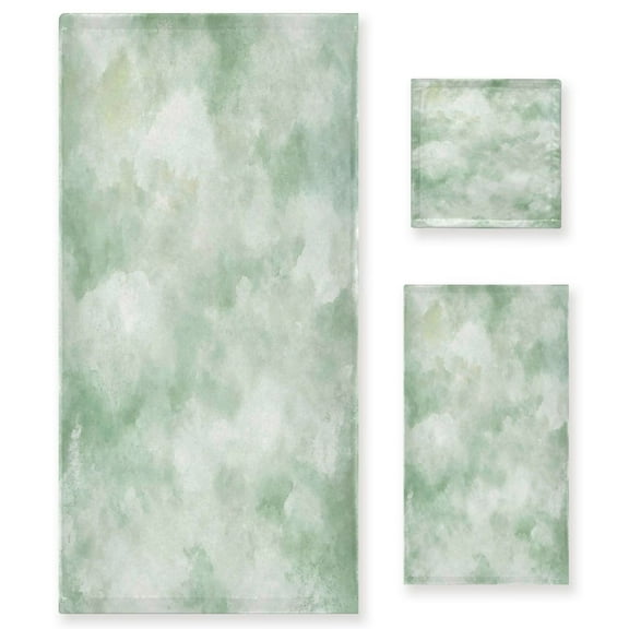 Three-Piece Towel Set Face Towel Towel Set Hand Towel Bath Towel Cotton Bath Towels Bath Towel Sets Hand Bath Towels Super Cool Light Green