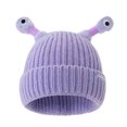 thumbnail image 1 of Sonducket Bonito gorro de punto oscuro que brilla, fibras acrílicas duraderas y cómodo de llevar, gorro de pequeño monstruo brillante Sombreros púrpura, 1 of 6