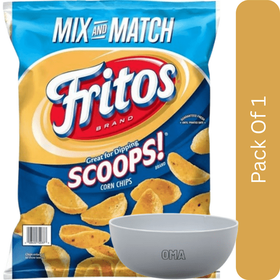 Fritos Scoops Corn Chips, 18.125 oz, With Olive White Bowl By OMA