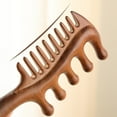 thumbnail image 2 of Natural Sandalwood Hair Combs Anti-Static Wooden Comb Massager Long Wide Tooth Detangle Sandalwood Comb Hair Care Household Gift, 2 of 6