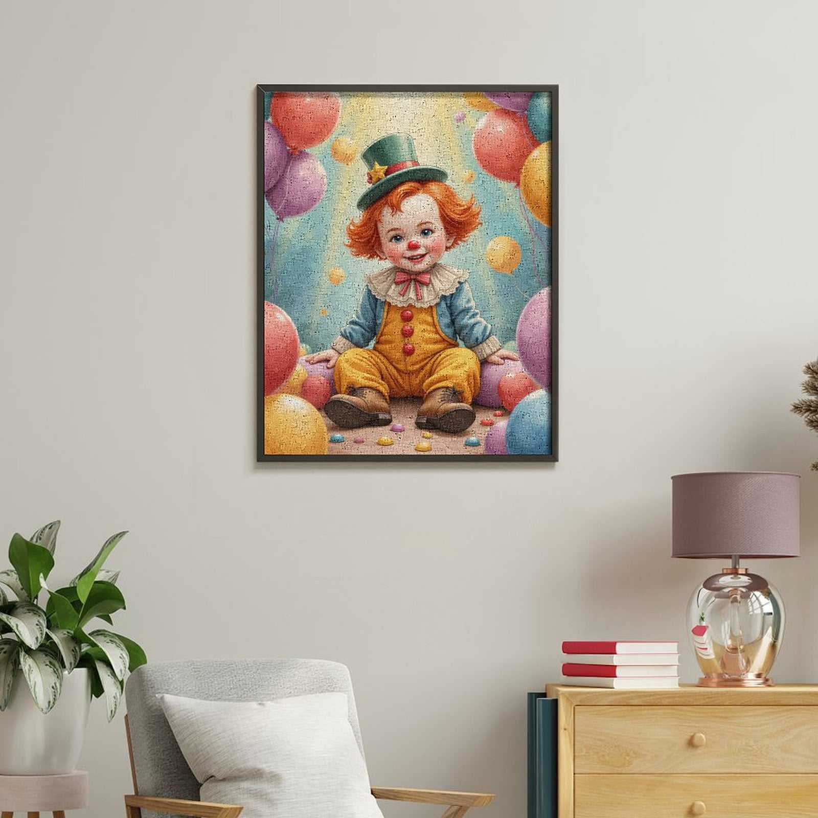 Paint by Numbers Kit for Adults, Joyful Clown With Colorful Balloons Paint by Numbers, Easy Paint by Numbers Kit for Adults Beginner, DIY Adult Paint by Number Kits on Canvas, 12x16in Home Decor