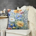 thumbnail image 2 of YINGXI  Square Throw Pillow Covers Pink Floral Blue Yellow White Flowers Pillow Cases Decorative for Home Bedroom Sofa Pillowcases Standard Size 22x22in, 2 of 5