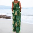 thumbnail image 5 of Womens Christmas Print Wide Leg Jumpsuit Adjustable Strap Sleeveless Overalls with Pockets S, 5 of 7