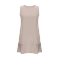 thumbnail image 6 of cocolona Summer Sleeveless Mini Dress Crew Neck Ruffle Flowy Tank Dress Fashion Casual Solid Color Holiday Beach Sundress S, 6 of 7