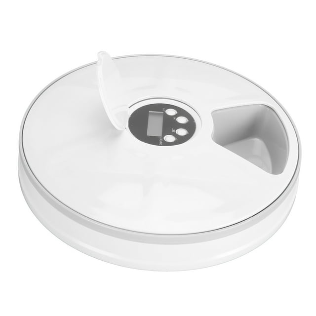 Distributeur de Nourriture pour Animaux Programmable, Distributeur de Nourriture pour Animaux Intelligent et Facile à Utiliser, Rond et Durable pour la Maison