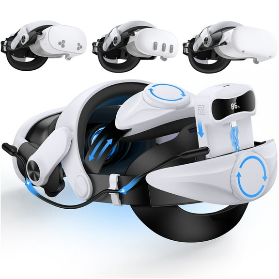 Battery Head Strap for Meta Quest 3/3S/2, VR Accessories with 7500mAh battery for 4  Hours VR Playtime, Military-Grade Comfort with Adjustable Fit & Charging Dock