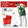 thumbnail image 3 of Mop Bucket with Wringer on Wheels for Floor Cleaning, 21 Quart, Separate Dirty and Clean Water, Red, 3 of 9