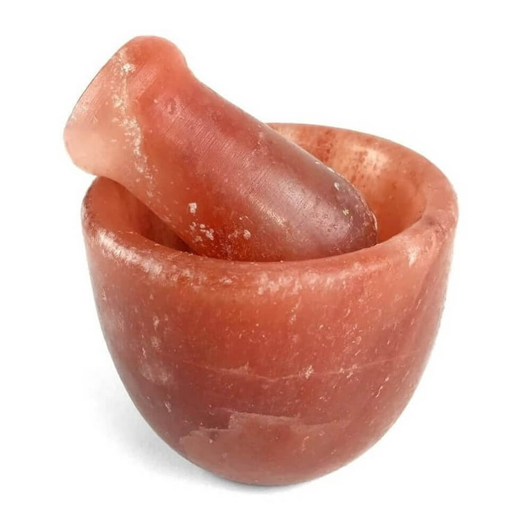 Pink Himalayan Salt Mortar & Pestle Set (Food Grade) - Large