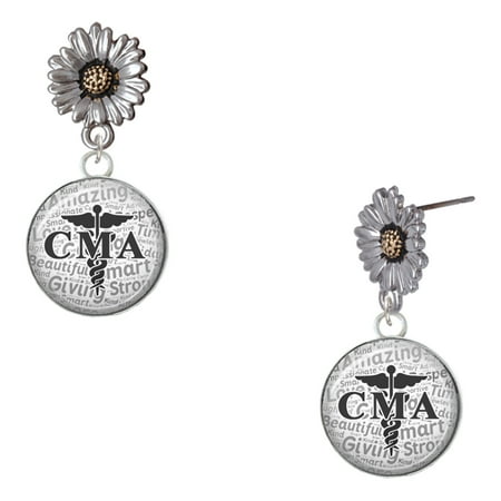 Delight Jewelry Silver-tone Domed Black CMA – Two-tone Daisy Flower Post Earrings Delight Jewelry Silver-tone Domed Black CMA – Two-tone Daisy Flower Post Earrings