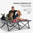 thumbnail image 4 of Resenkos 2 Person Adult Camping Cot, Grey, Folding, 50 Extra Wide, Elevated Portable Sleeping Cot with Carry Bag, Beach, Hiking, 4 of 7