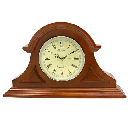 Bedford Clock Collection Mahogany Cherry Mantel Clock with