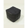 thumbnail image 5 of BBH Homes Black Leather Pouf Ottoman Square Shape Model BBBACPF0022, 5 of 8