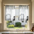 thumbnail image 4 of Beautynvta 2 Pack Black White Print Short Kitchen Curtains, Rod Pocket Light Filtering Window Drapes, Decorative Curtain Panels for Kitchen Bathroom Decor, 4 of 7