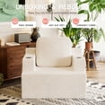 thumbnail image 2 of Homall Adult Deep Seat Chaise Lounge Sofa Chair Oversized Corduroy Cloud Boneless Single Sofa with Cup Holders ,White, 2 of 7