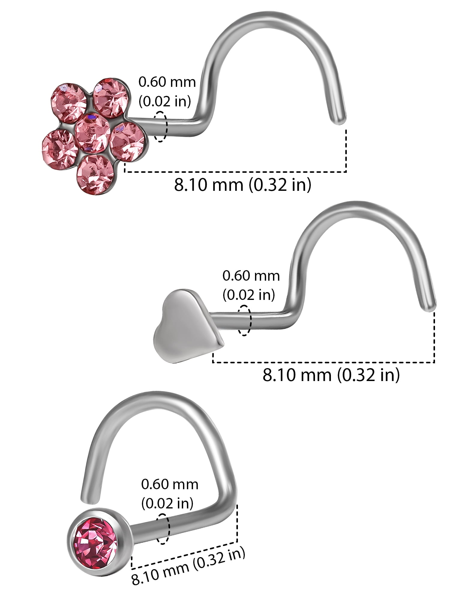 Hot Silver Multicolor Star Bead Tongue Bar Set, Surgical Steel