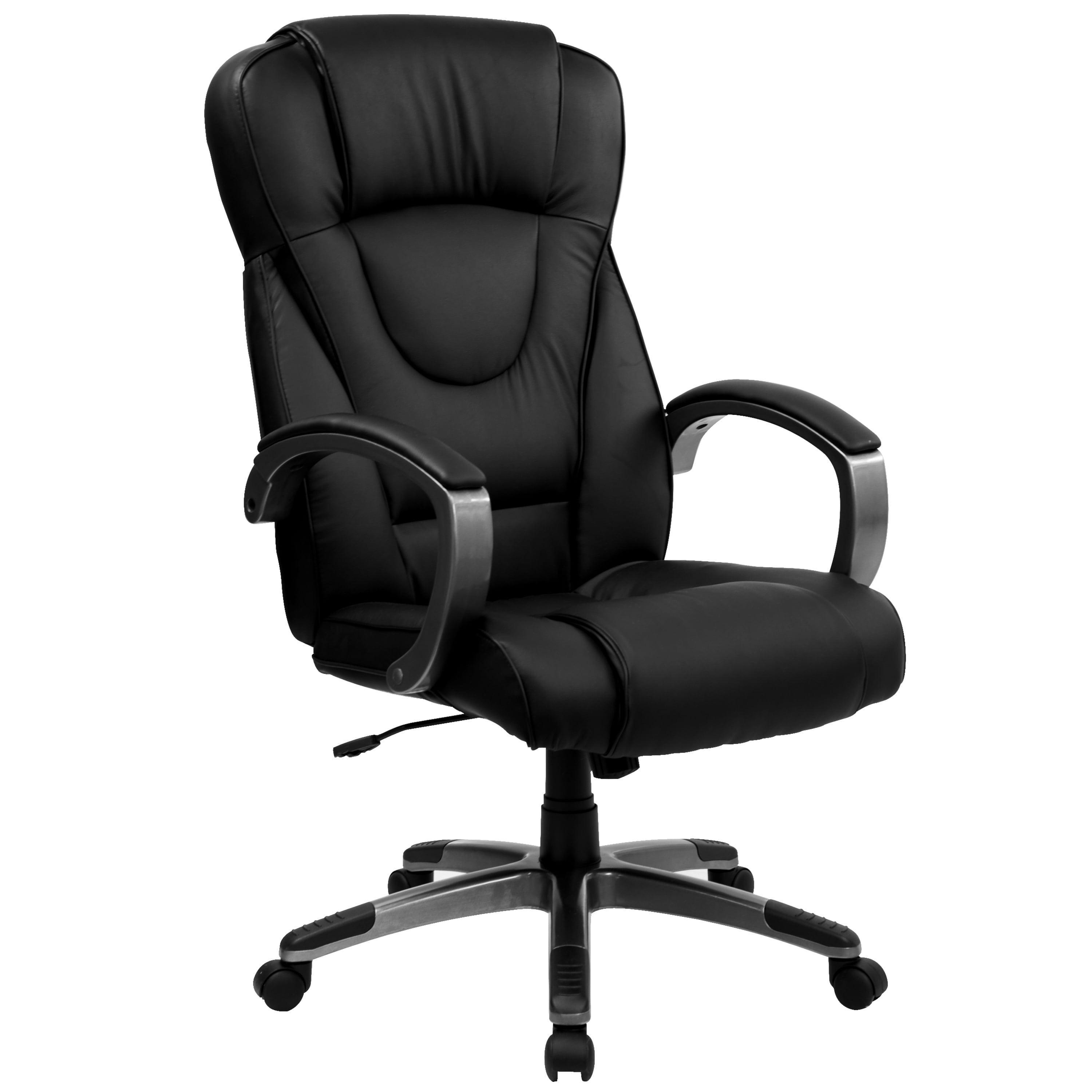 Flash Furniture Ergonomic LeatherSoft™ Faux Leather High-Back Reclining  Swivel Chair, Black