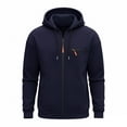 thumbnail image 6 of Men's Hoodies Pullover Big and Tall Button Open Long Sleeve Pullover Hooded Hoodie, 6 of 6