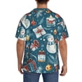 thumbnail image 3 of Disketp Christmas Snowman Gift Men's Hawaiian, Shirts Button Down Holiday Beach Shirts-{sizeName}-X-Large, 3 of 5