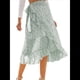 thumbnail image 3 of Falda Midi con Abertura y Volantes en el Bajo, con Nudo y Estampado Floral Bohemio para Mujer Verde M, 3 of 10