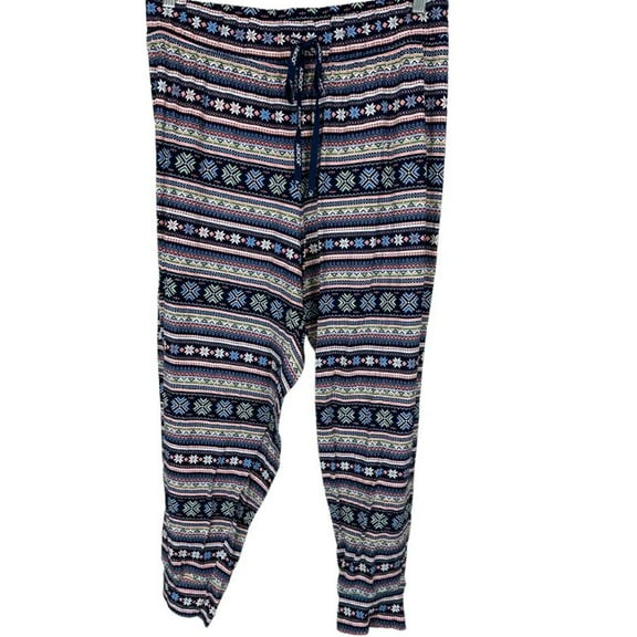 Jockey Set of 2 Soft Essentials Holiday Jogger Pants, Pinot Noir/Fairisle, XL